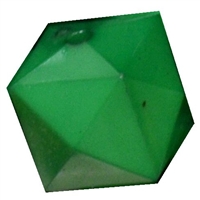 20mm Solid Green Cube Bubblegum Bead
