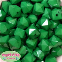 20mm Solid Green Cube Bubblegum Bead Bulk