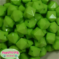 20mm Solid Lime Green Cube Bubblegum Bead