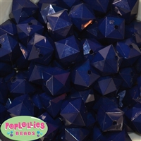 20mm Solid Navy Blue Cube Bubblegum Bead Bulk