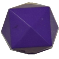 20mm Solid Purple Cube Bubblegum Bead