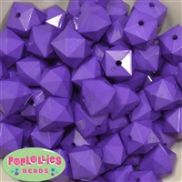 20mm Solid Purple Cube Bubblegum Bead