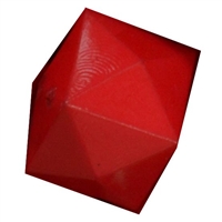 20mm Solid Red Cube Bubblegum Bead