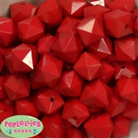 20mm Solid Red Cube Bubblegum Bead Bulk