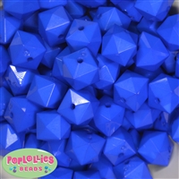 20mm Solid Royal Blue Cube Bubblegum Bead Bulk