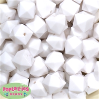 20mm Solid White Cube Bubblegum Bead