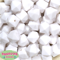 20mm Solid White Cube Bubblegum Bead Bulk