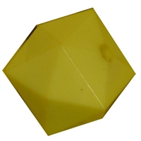 20mm Solid Yellow Cube Bubblegum Bead