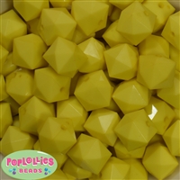 20mm Solid Yellow Cube Bubblegum Bead