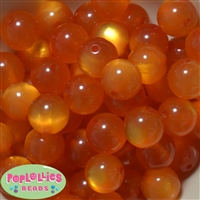 20mm Orange Shimmer Bubble Style Acrylic Gumball Bead