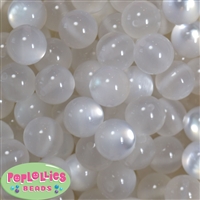 20mm White Shimmer Bubble Style Acrylic Gumball Bead