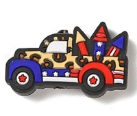 Patriotic Truck Silicone Focal Bead