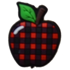 Buffalo Plaid Apple Silicone Bead