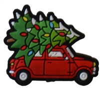 Car carrying Christmas Tree Silicone Focal Bead