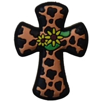 30mm Vibrant Sunflower Cross Silicone Focal Bead