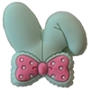 Cute Mint Bunny Ears with Bow Silicone Focal Bead