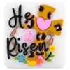 Colorful Easter HE IS RISEN Silicone Focal Bead