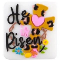 Colorful Easter HE IS RISEN Silicone Focal Bead