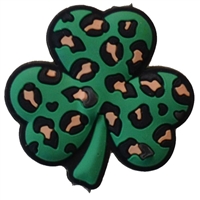 Green Leopard Lucky Clover Silicone Focal Bead