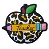 Leopard print apple with Teacher Silicone Focal Bead