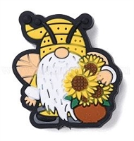 28mm Sunflower Gnome Silicone Focal Bead