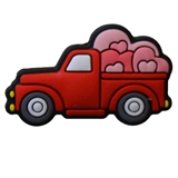 36mm Red Valentine Truck Silicone Focal Bead