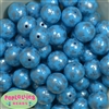 20mm Blue Snowflake Bubblegum Beads