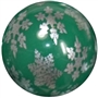 20mm silver snowflakes printed on green solid bubblegum beads