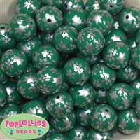 20mm green Snowflake Bubblegum Beads