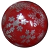 20mm silver snowflakes printed on red solid bubblegum beads
