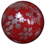 20mm silver snowflakes printed on red solid bubblegum beads