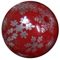 20mm silver snowflakes printed on red solid bubblegum beads