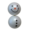 20mm Snowman Print on a White Matte Bead