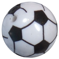 20mm Soccer Ball Bubblegum Beads