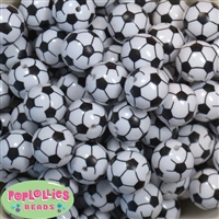 20mm Soccer Ball Bubblegum Beads