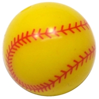 20mm Softball  Print Bubblegum Beads