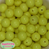 20mm Lemon Yellow Acrylic Bubblegum Beads Bulk