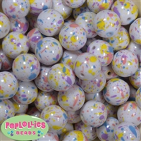 20mm Pastel Splattered Miracle AB Acrylic Bubblegum Beads