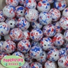 20mm USA Splattered Miracle AB Acrylic Bubblegum Beads