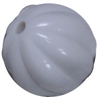 20mm White  Pumpkin Style Acrylic Bubblegum Bead