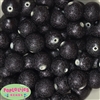 20mm Black Stardust Bubblegum Beads Bulk