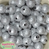 20mm Silver Stardust Bubblegum Beads