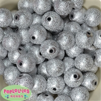 20mm Silver Stardust Bubblegum Beads Bulk