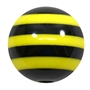 20mm Black & Yellow Stripe Resin Bubblegum Beads