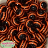 20mm Orange and Black Stripe Resin Bubblegum Beads