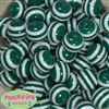 20mm Forest Green Stripe Resin Bubblegum Beads Bulk