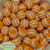 20mm Gold Stripe Resin Bubblegum Beads