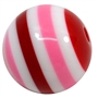 20mm Valentine Stripe Resin Bubblegum Beads