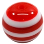 20mm Red Stripe Resin Bubblegum Beads