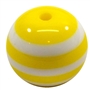 20mm Yellow Stripe  Resin Bubblegum Beads